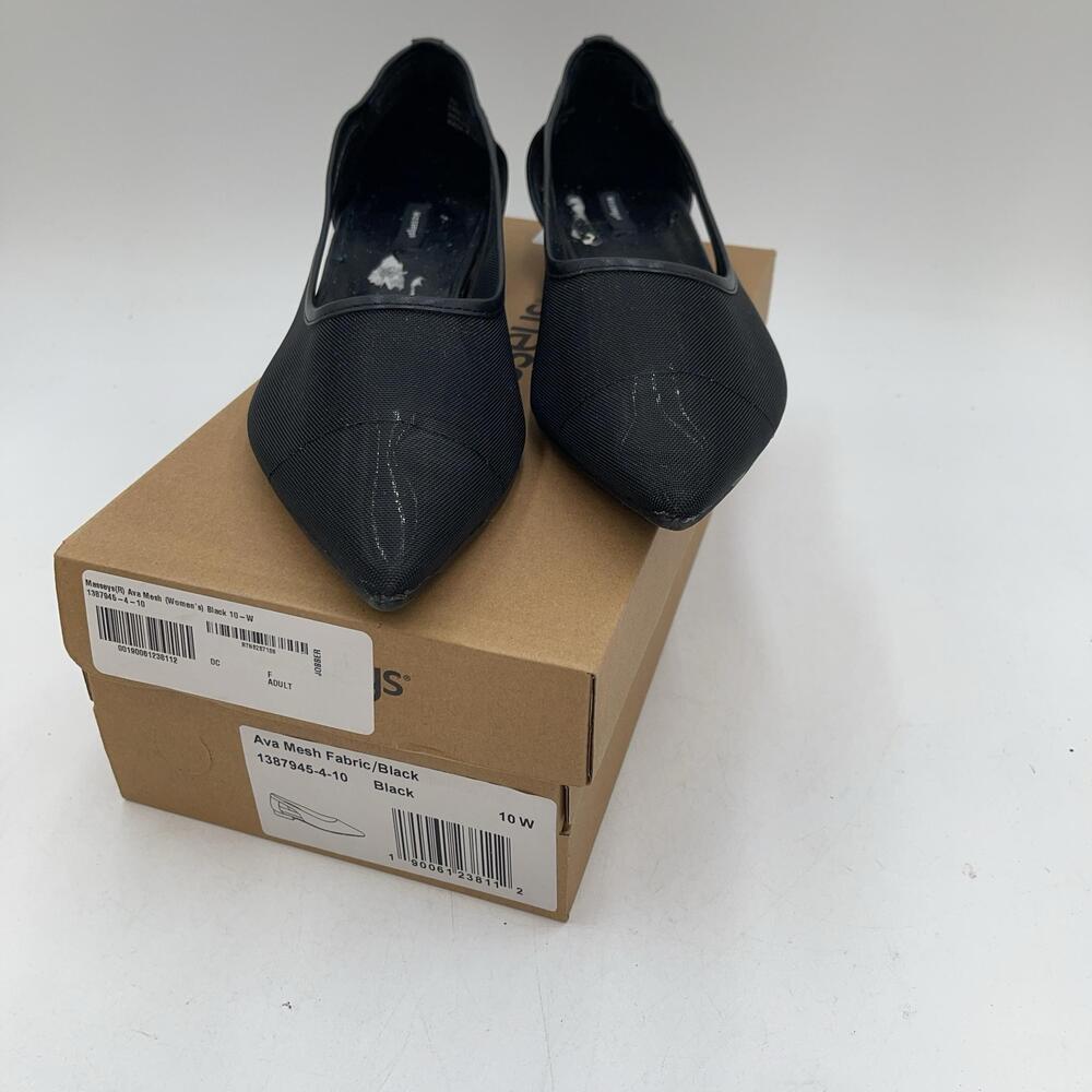 Masseys Ava Mesh Women's Black Slip on Fabric Shoes Point Toe Flats 10 W
